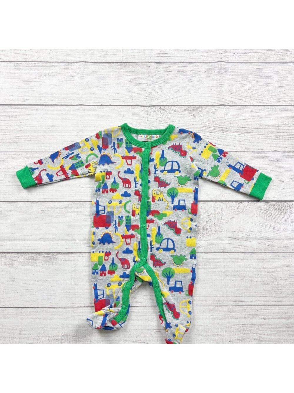 Lily & Jack Baby Footed Pajamas Sleeper Dinosaur Print Multicolor 0-3 Months